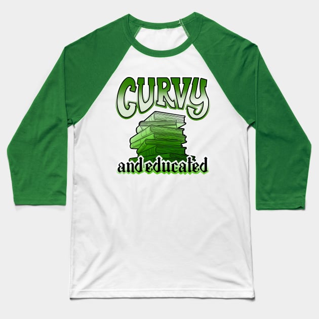 Curvy and educated, stack of green books Baseball T-Shirt by weilertsen